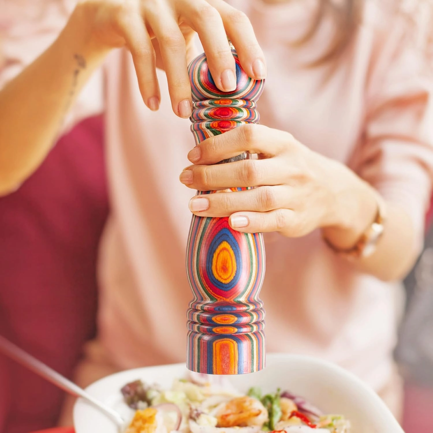 Totally Bamboo Baltique Marrakesh Collection Pepper Grinder, Wooden Refillable Spice and Pepper Mill for Cooking and Serving