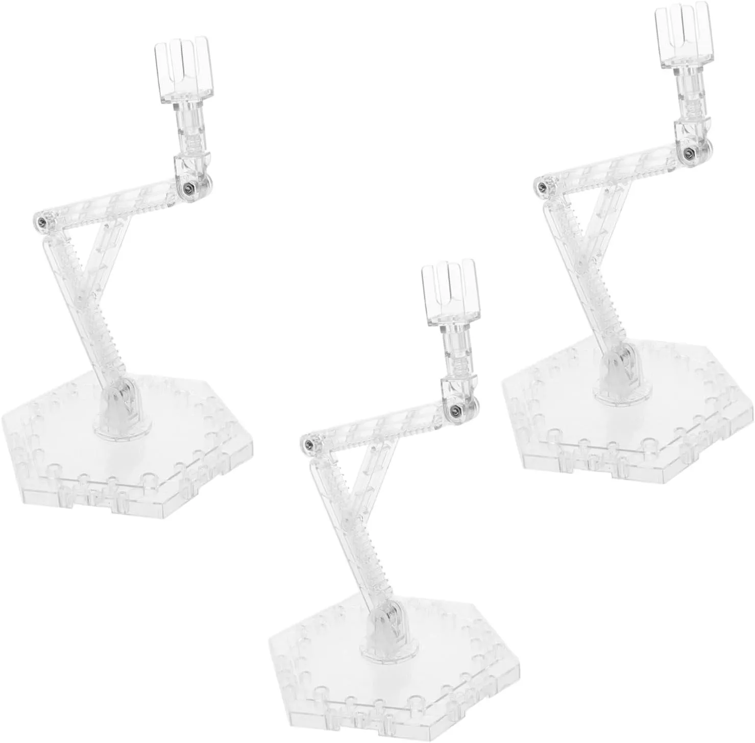 Toyvian Action Figure Stand with Attachable Base Flexible Support for Doll Models Precision Engineered Display Holder for Various Figures Clear Design for Enhanced Aesthetics