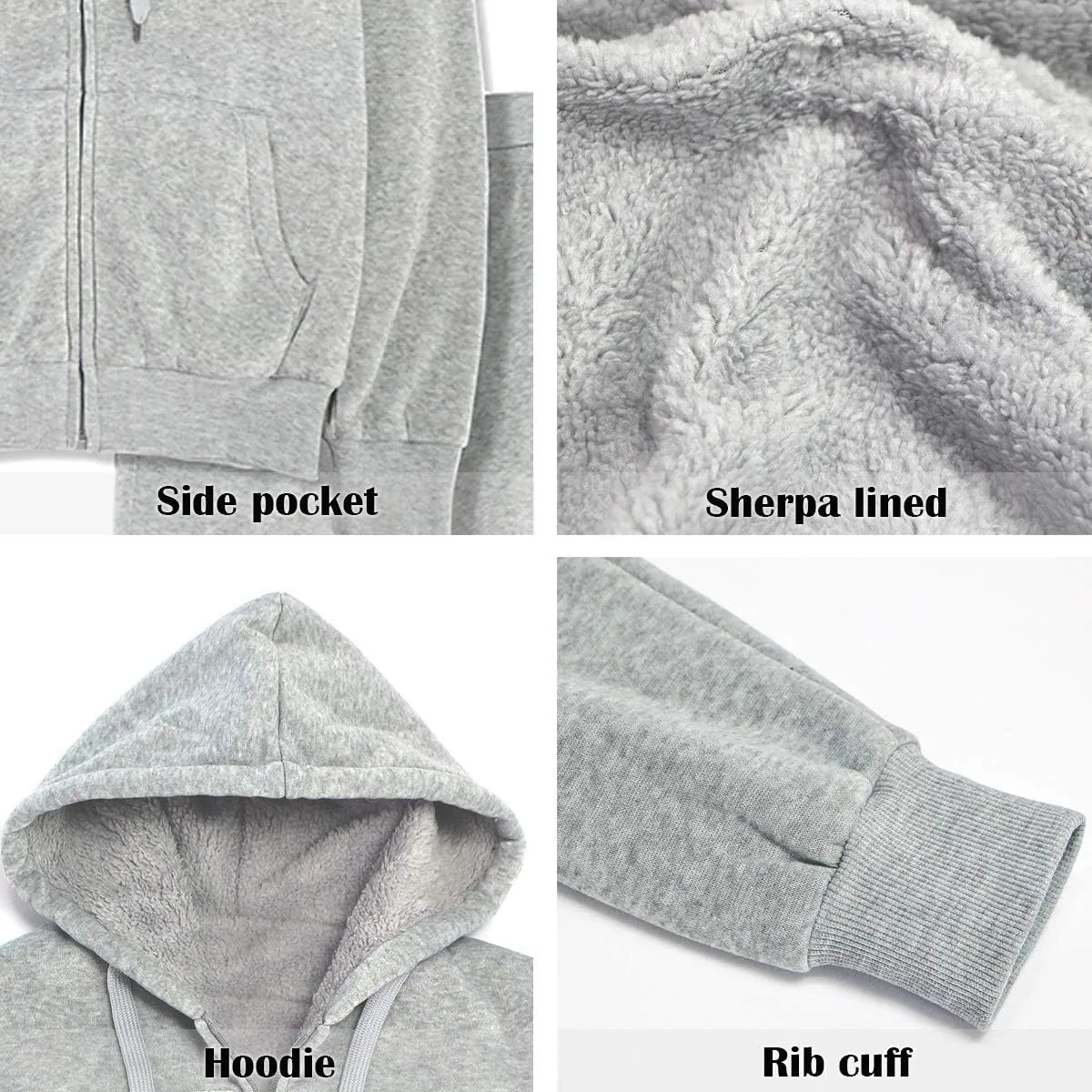 Track Suits for Women Set Sherpa lined Casual 2 Piece Outfits Sweatsuit
