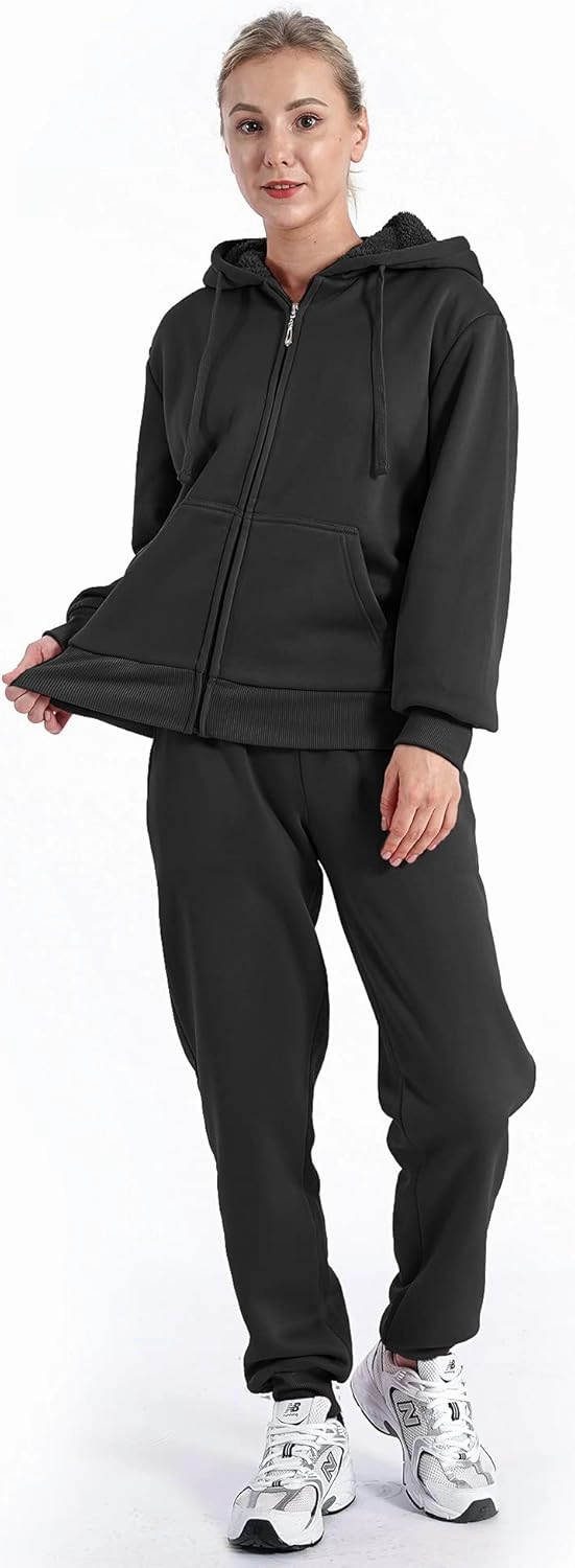 Track Suits for Women Set Sherpa lined Casual 2 Piece Outfits Sweatsuit