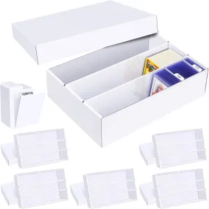 Trading Card Storage Box 6 Pack–2400 Count Cardboard Organizer with Dividers for MTG, TCG, Sports, Toploader, Commander