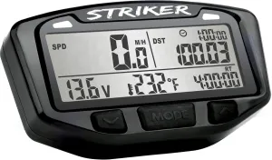 Trail Tech 712-112 Black Striker Speedometer Digital Gauge Kit with Volt Meter