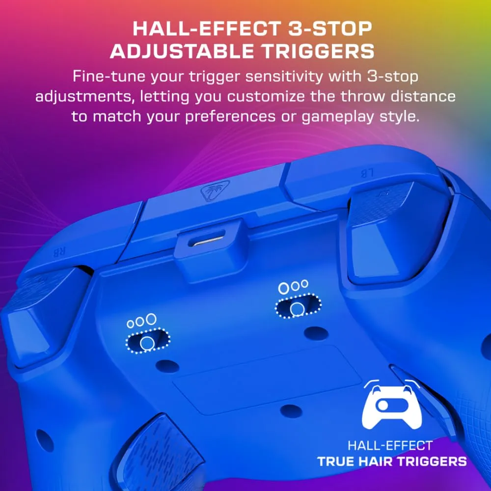 Turtle Beach Afterglow Wave Wired RGB Gaming Controller - Licensed for Xbox Series X|S, Xbox One & Windows PCs - Mappable Buttons, Hall-Effect Hair Triggers, Companion App - Blue