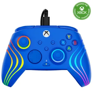 Turtle Beach Afterglow Wave Wired RGB Gaming Controller - Licensed for Xbox Series X|S, Xbox One & Windows PCs - Mappable Buttons, Hall-Effect Hair Triggers, Companion App - Blue