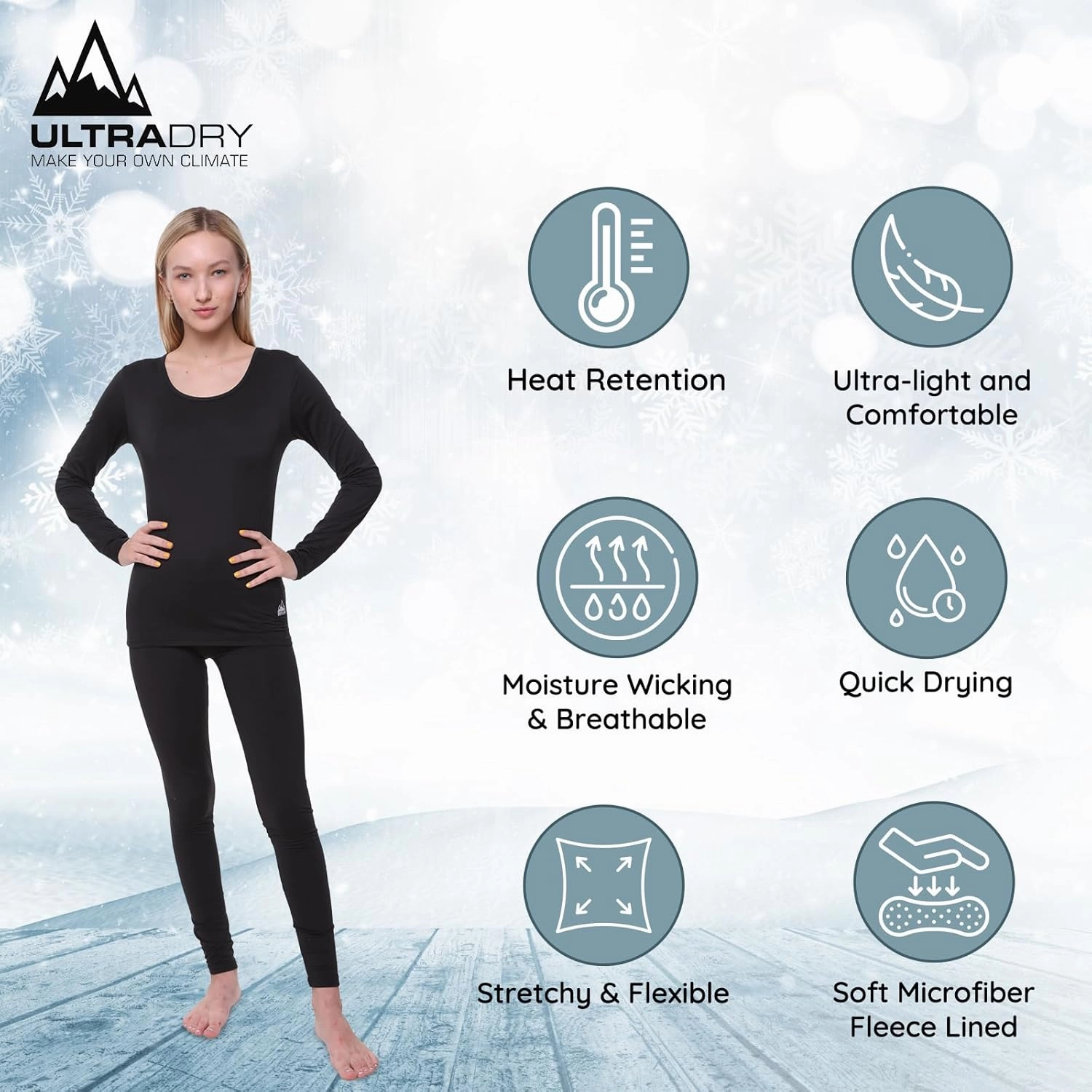 Ultra Dry Women Thermal Underwear Set