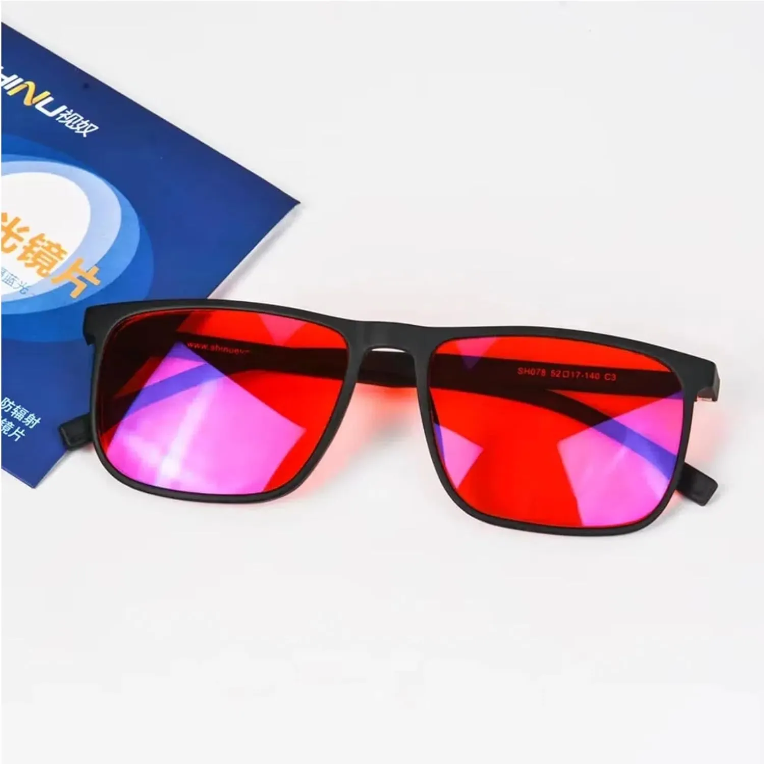UMEINAC TECH Blue Light Glasses Men - Red Lens Sleep Glasses Blocking 550nm Blue/Green Light for Night Shift & Jet Lag Relief(C4 RED)