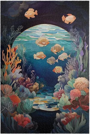 Underwater Puzzles for Adults 1000 Pieces - Ocean Fish Jigsaw Puzzle, Brain Teaser Fun Game