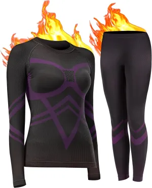 UNIQUEBELLA Womens Thermal Underwear, Thermal Base Layers Women - Ski Wear Ladies Compression Athletic Long Johns Skins Set