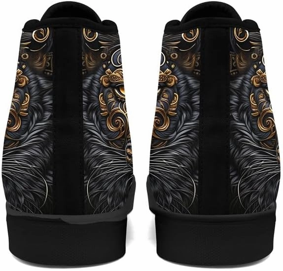 Unisex Fashion Skull High Top Sneakers Classic Lace-Up Canvas Shoes,Casual Cool Hip Hop Tennis Walking Shoes for Men Women