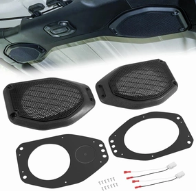 Upgrade 6.5" Sound Bar Speaker Pod Adapters with Tweeter Adapters Fit for Jeep Wrangler JL JLU Gladiator JT 2018-2023 Top Roof Left and Right Rear Speakers (Set of Two)