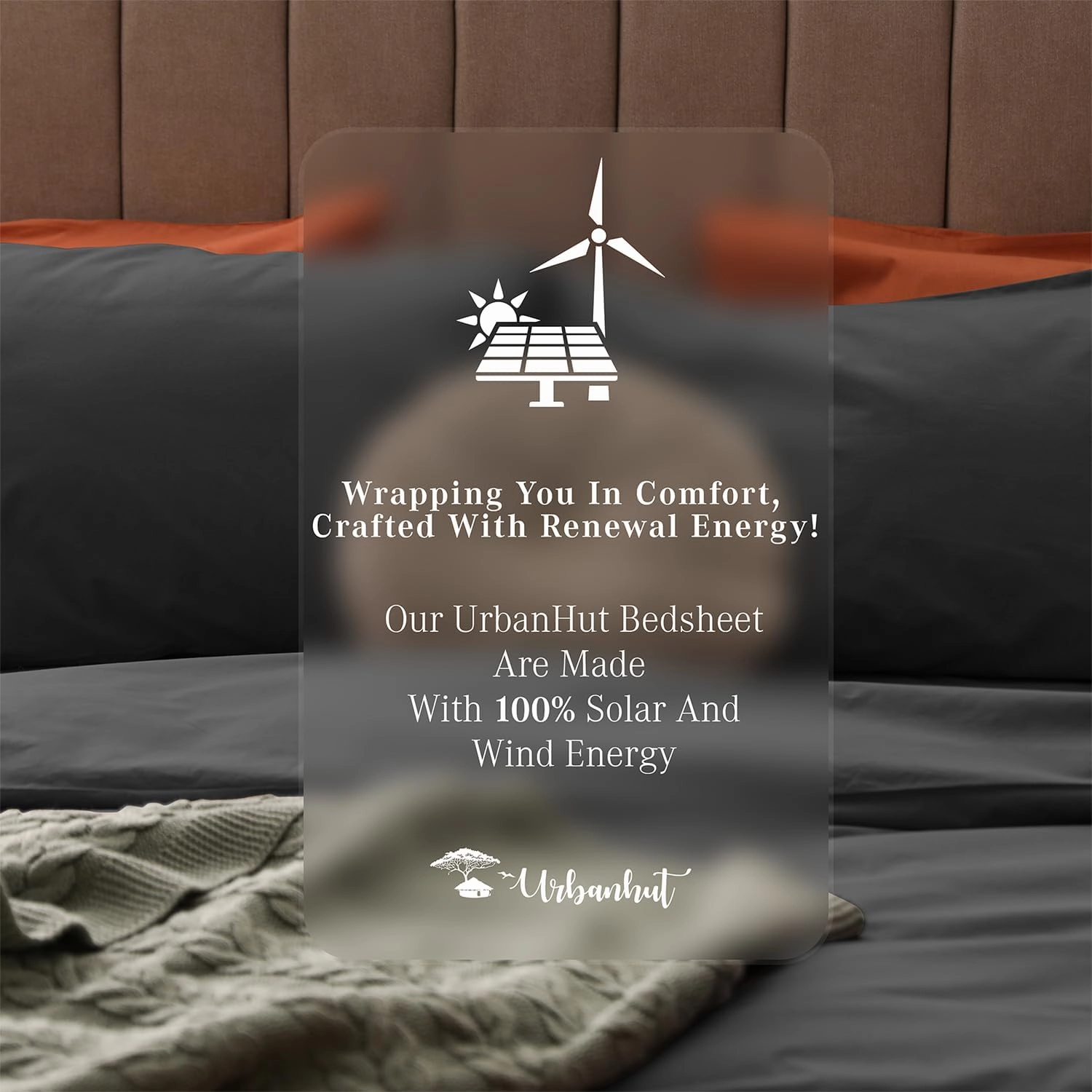 URBANHUT 800 Thread Count Egyptian Cotton Sheets King Size, Long Staple Soft & Breathable, 4 Pc Bed Sheet for King Size Bedding, Sateen Weave Luxury Hotel Bed Sheets Fits 16" Deep Pocket - Dark Grey