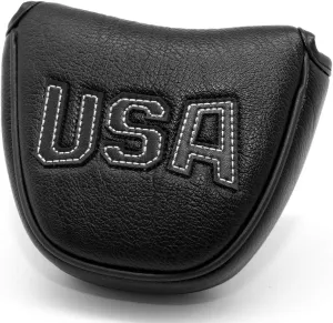 USA Mallet Putter Cover Headcover Magnetic Golf Head Covers Headcovers Club Protective Equipment for Scotty Cameron Odyssey Two Ball Taylormade Durable Thick Pu Leather