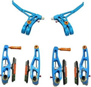 V6 VB6 MTB V-Brake Set (V-Brakes and Levers), Blue, SK2170