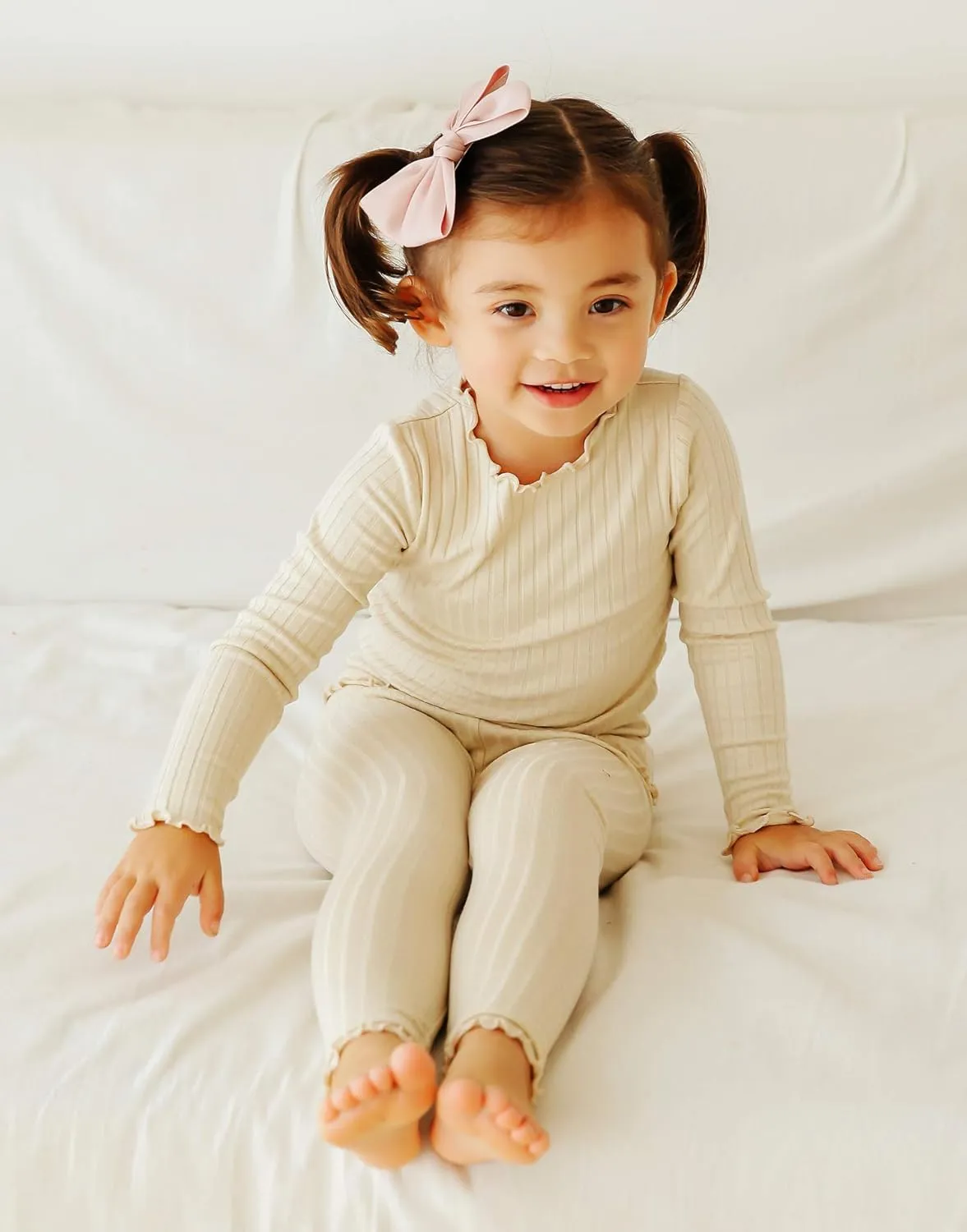 VAENAIT BABY 6M-12Y Kids Unisex Girls & Boys Soft Comfy Modal Tencel Shirring Sleepwear Pajamas 2pcs/4pcs Set