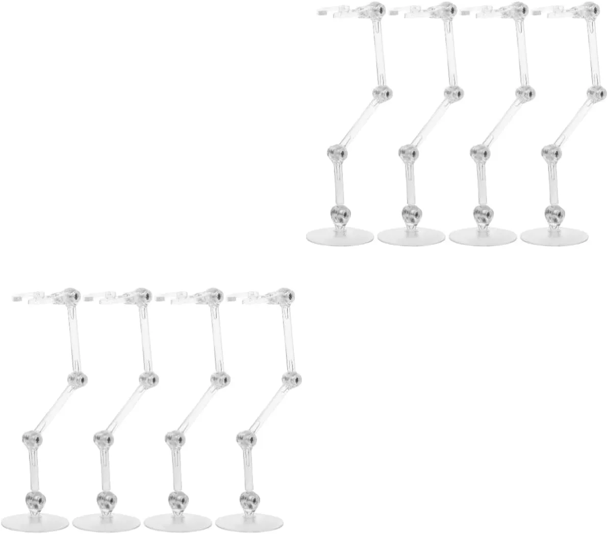 Vaguelly 8pcs Action Figure Display Stand Transparent Holder for Dolls Models Sturdy Support Base for Desktop Showcase Lightweight for Retail Craft Shows