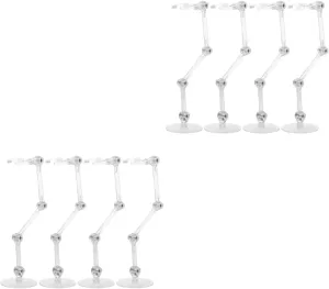Vaguelly 8pcs Action Figure Display Stand Transparent Holder for Dolls Models Sturdy Support Base for Desktop Showcase Lightweight for Retail Craft Shows