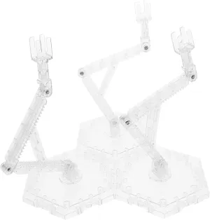 Vaguelly Action Figure Display Stand Clear Transparent Holder with Height and Angle Compatible with Mg Hg Rg Models Secure Threehead Base for Versatile Support of Dolls and Figures