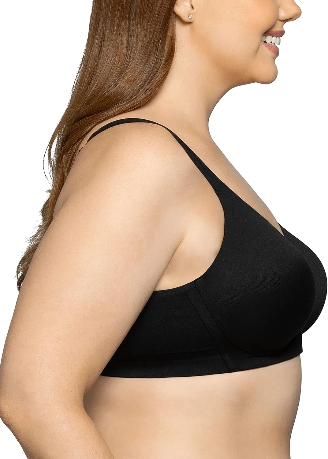 Vanity Fair Women’s Beyond Comfort Full Figure Wireless Bra, Seamless Back, Lightly Lined Cups up to DD