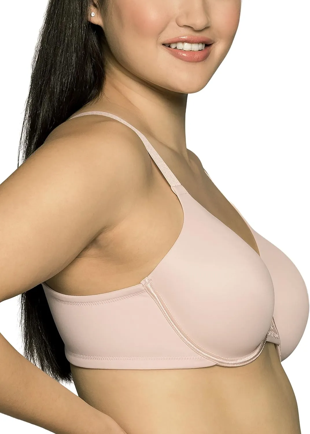 Vanity Fair Women's Full Figure Beauty Back Smoothing Bra, 4 Way Stretch Fabric, Lightly Lined Cups up to H