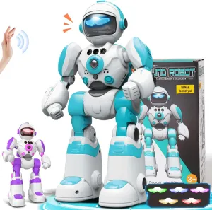 VATOS Robot Toys for Kids, Remote Control Robot with Record Voice & Gesture Sensing Control, Rechargeable Programmable Music Dancing Functions Cool Birthday Gift for Toddler Boys Age 3 4 5 6 Years Old