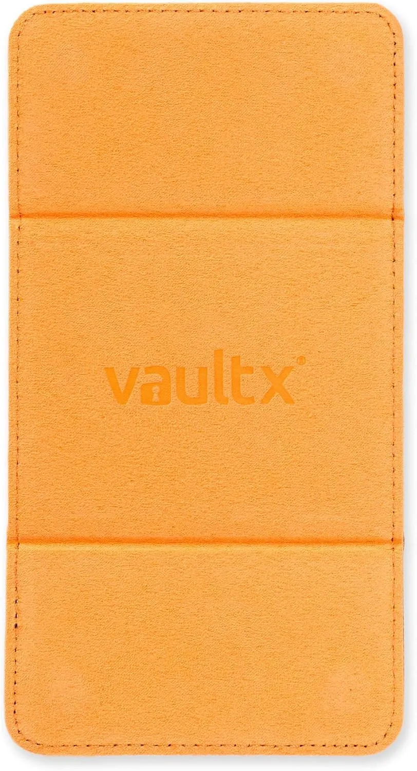Vault X Trading Card Sideloading Deck Box, 100  sleeved cards, Premium Exo-Tec Material, Card Holder Storage Box, Detachable Magnetic Lid, for MTG Commander Game, TCG (Black/Electric Orange)