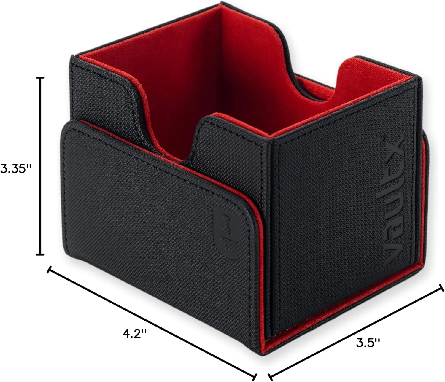 Vault X Trading Card Sideloading Deck Box, 100  sleeved cards, Premium Exo-Tec Material, Card Holder Storage Box, Detachable Magnetic Lid, for MTG Commander Game, TCG (Black/Electric Red)