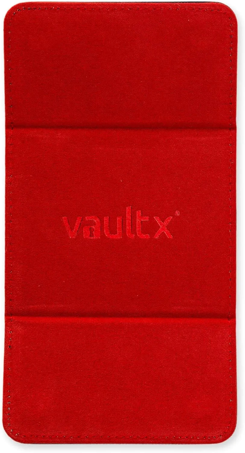 Vault X Trading Card Sideloading Deck Box, 100  sleeved cards, Premium Exo-Tec Material, Card Holder Storage Box, Detachable Magnetic Lid, for MTG Commander Game, TCG (Black/Electric Red)
