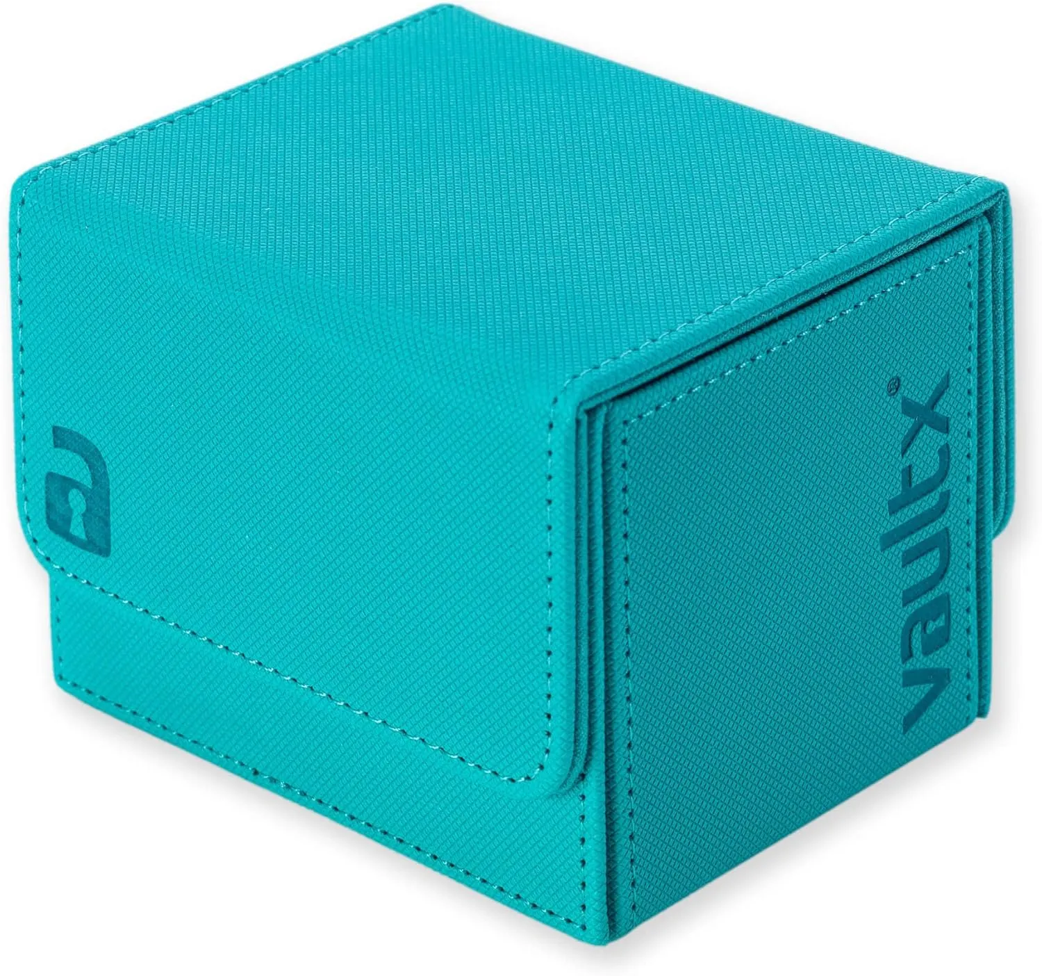 Vault X Trading Card Sideloading Deck Box, 100  sleeved cards, Premium Exo-Tec Material, Card Holder Storage Box, Detachable Magnetic Lid, for MTG Commander Game, TCG (Teal)