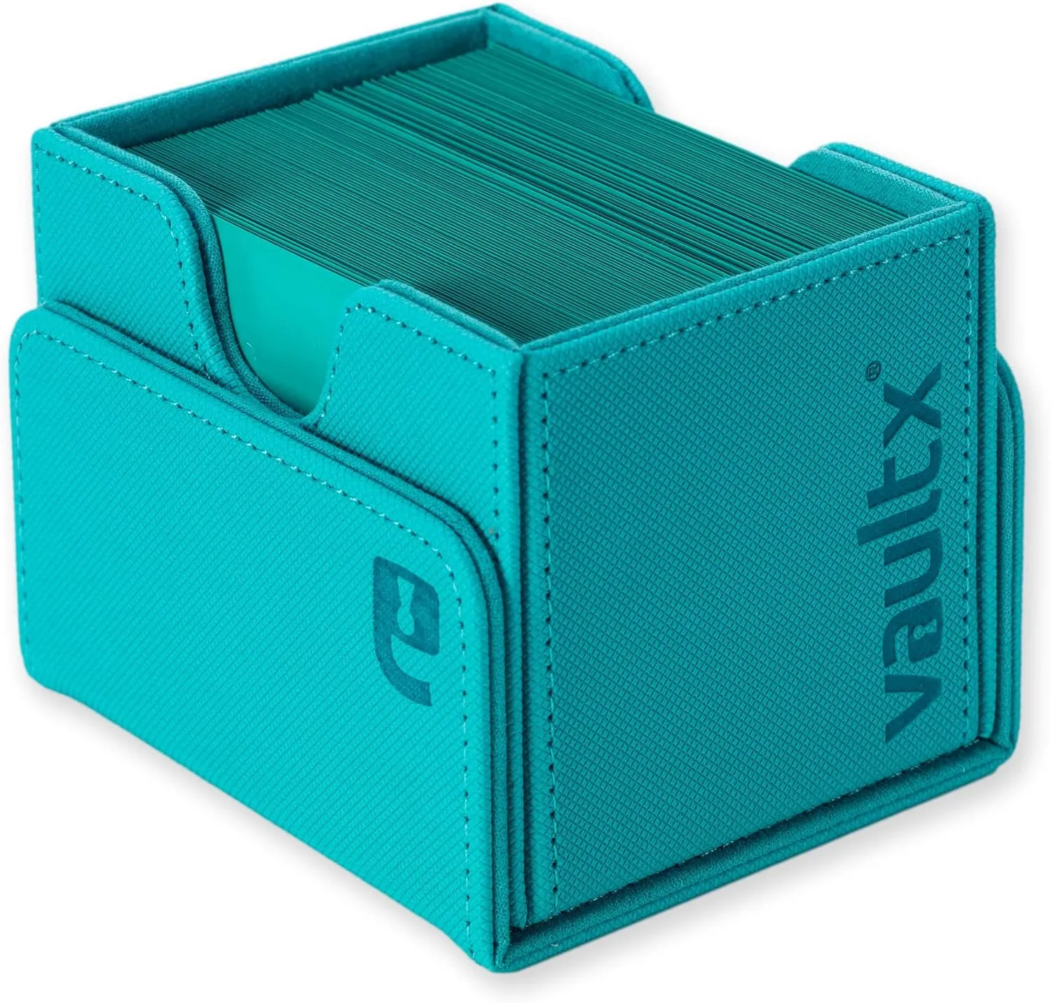 Vault X Trading Card Sideloading Deck Box, 100  sleeved cards, Premium Exo-Tec Material, Card Holder Storage Box, Detachable Magnetic Lid, for MTG Commander Game, TCG (Teal)