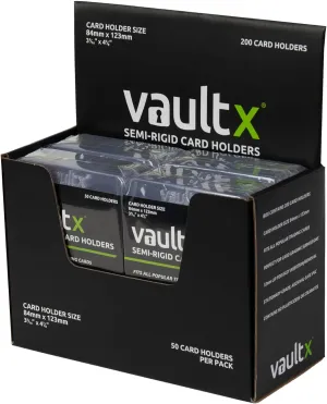 Vault X Wide-Fit Semi-Rigid Card Holders for Trading Cards & Sports Card Grading submissions (200 Pack)