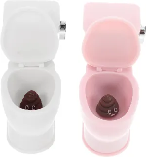VICASKY 2Pcs Scale Realistic Toilet with Sound for Mini Bathroom Playset Interactive Dollhouse Accessories