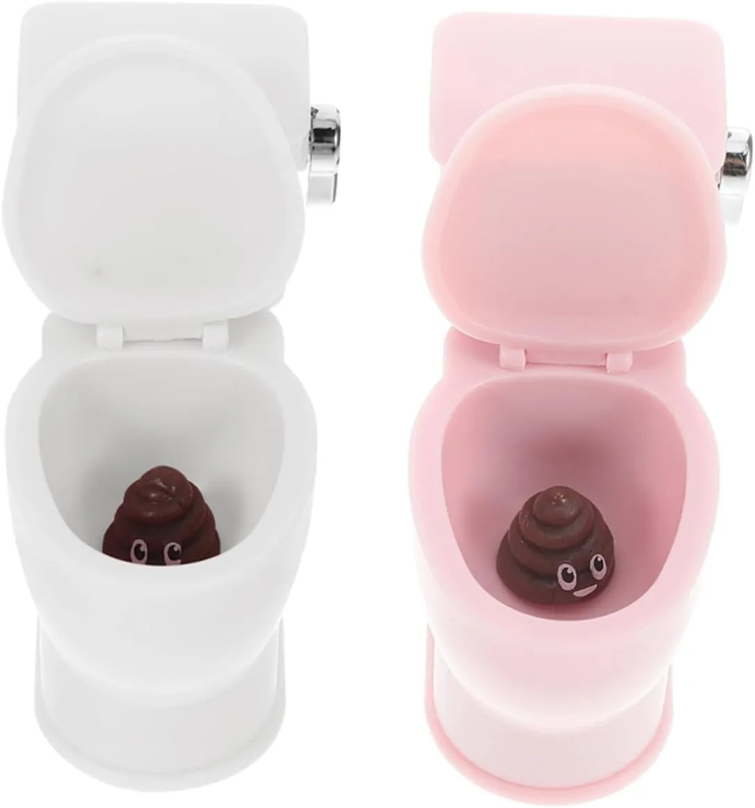 VICASKY 2Pcs Scale Realistic Toilet with Sound for Mini Bathroom Playset Interactive Dollhouse Accessories