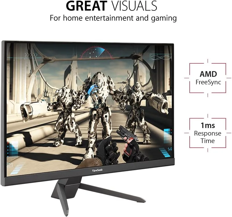 ViewSonic VX2767-MHD 27 Inch 1080p Gaming Monitor with 100Hz, 1ms, Ultra-Thin Bezels, FreeSync, Eye Care, HDMI, VGA, and DP