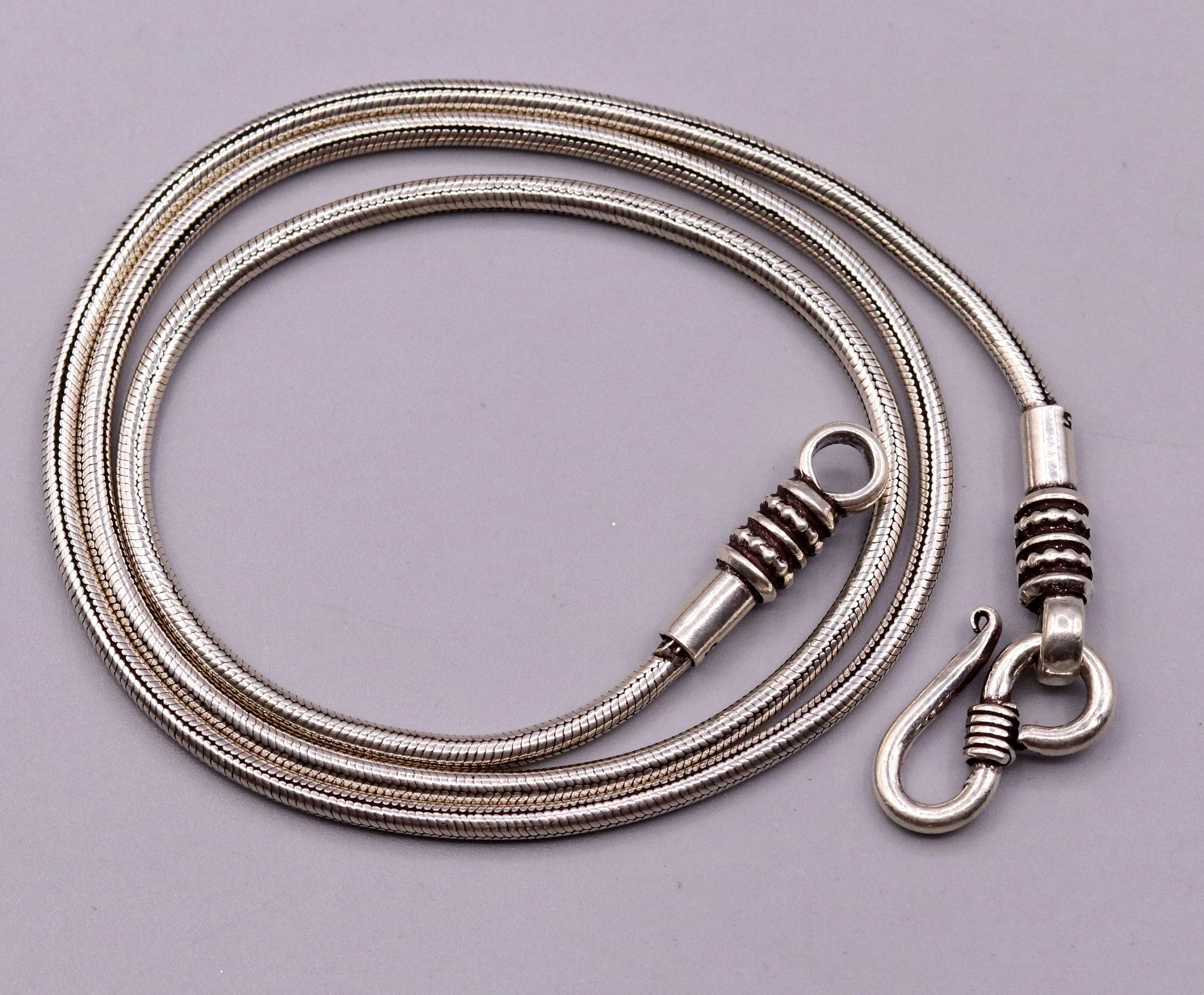 Vintage design Chain 925 sterling silver handmade Solid silver snake chain ,screw chain amazing antique pendant chain necklace jewelry ch36