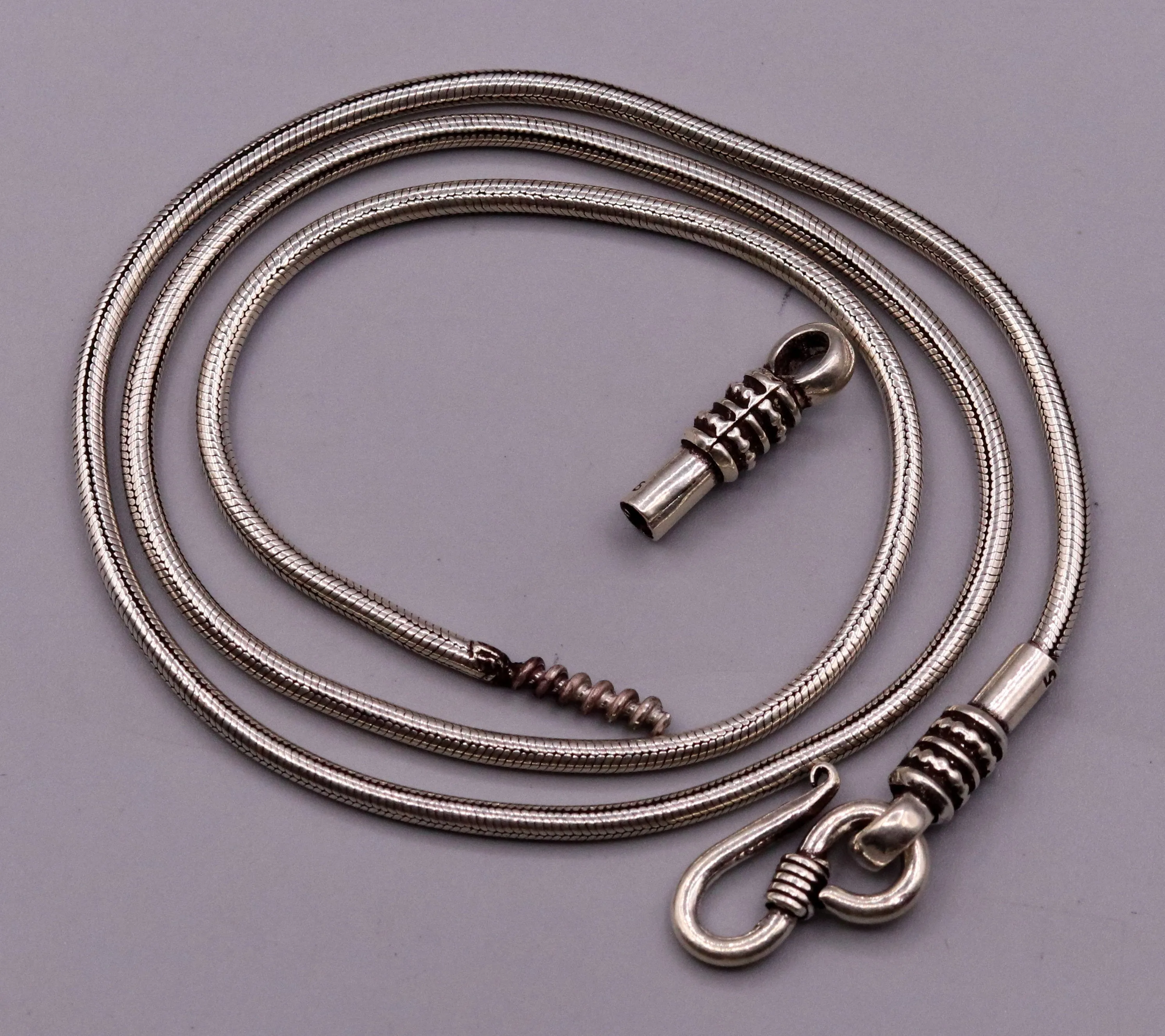 Vintage design Chain 925 sterling silver handmade Solid silver snake chain ,screw chain amazing antique pendant chain necklace jewelry ch36