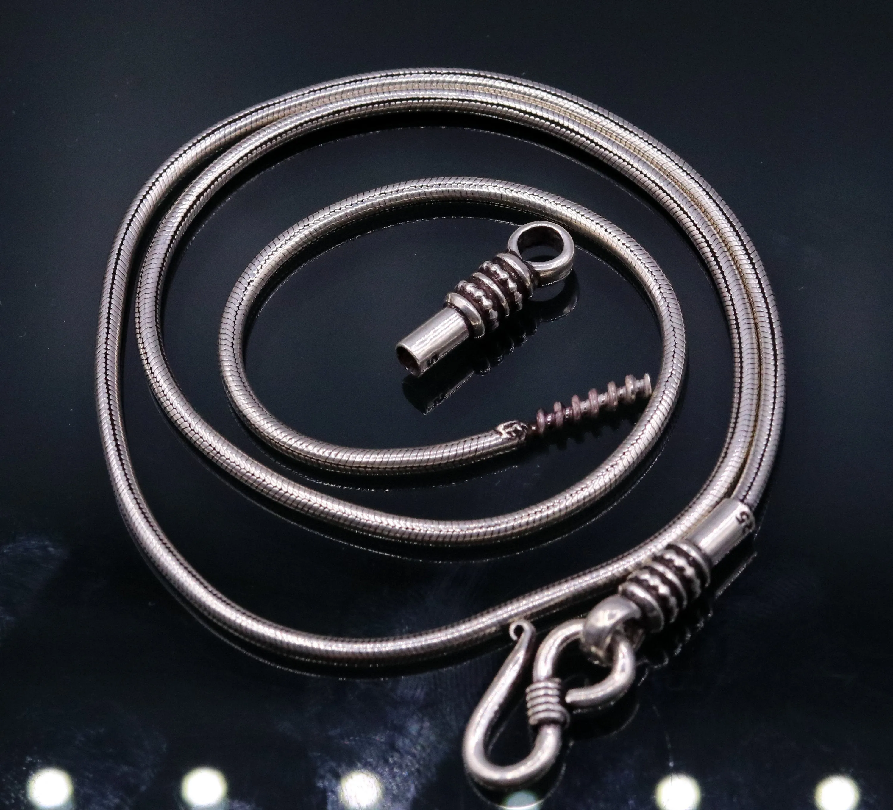 Vintage design Chain 925 sterling silver handmade Solid silver snake chain ,screw chain amazing antique pendant chain necklace jewelry ch36