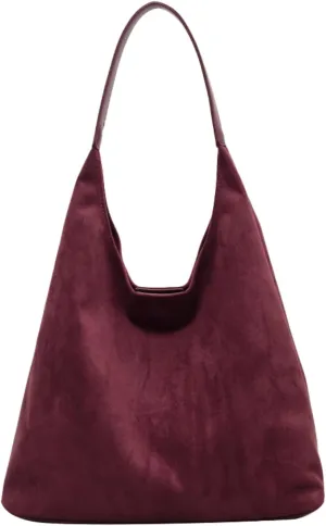 Vintage Suede Tote Bag for Women Autumn Winter 2025 Collection Retro Casual Commute Large Capacity Shoulder Bag