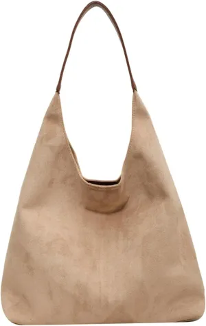 Vintage Suede Tote Bag for Women Autumn Winter 2025 Collection Retro Casual Commute Large Capacity Shoulder Bag