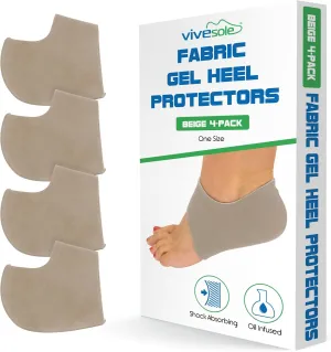 ViveSole Heel Protectors for Feet (2 Pairs)- Guards for Shoes, Covers, Creases - FSA, HSA Approved - Plantar Fasciitis Insoles for Pain Relief - Silicone Gel Comfort Pads for Women and Men