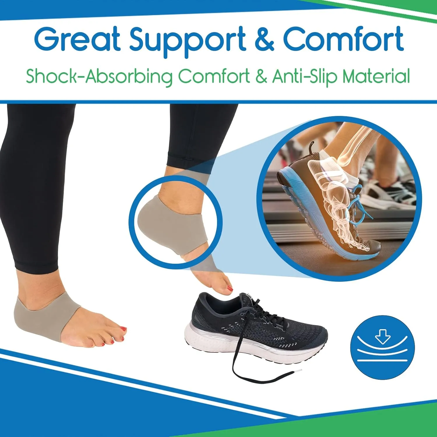 ViveSole Heel Protectors for Feet (2 Pairs)- Guards for Shoes, Covers, Creases - FSA, HSA Approved - Plantar Fasciitis Insoles for Pain Relief - Silicone Gel Comfort Pads for Women and Men