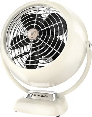 Vornado VFAN Jr. Vintage Fan | Small Metal Retro Air Circulator for Cooling & Décor | 2 Speeds, Adjustable Tilt | Vintage White