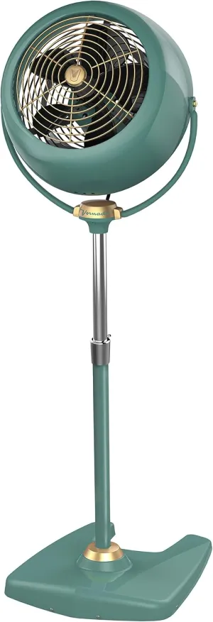 Vornado VFAN Sr. Pedestal Vintage Fan Retro Metal Standing Air Circulator for Cooling & Decor 3 Speeds, Adjustable Tilt Green