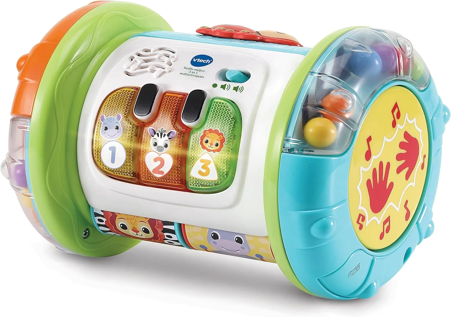 VTech - 3 in 1 Interactive Magic Roller, Multi-Activity Toy for Babies from 6 Months, Drum, Piano and Activity Center, Music Learning, Teaches Basic Vocabulary,