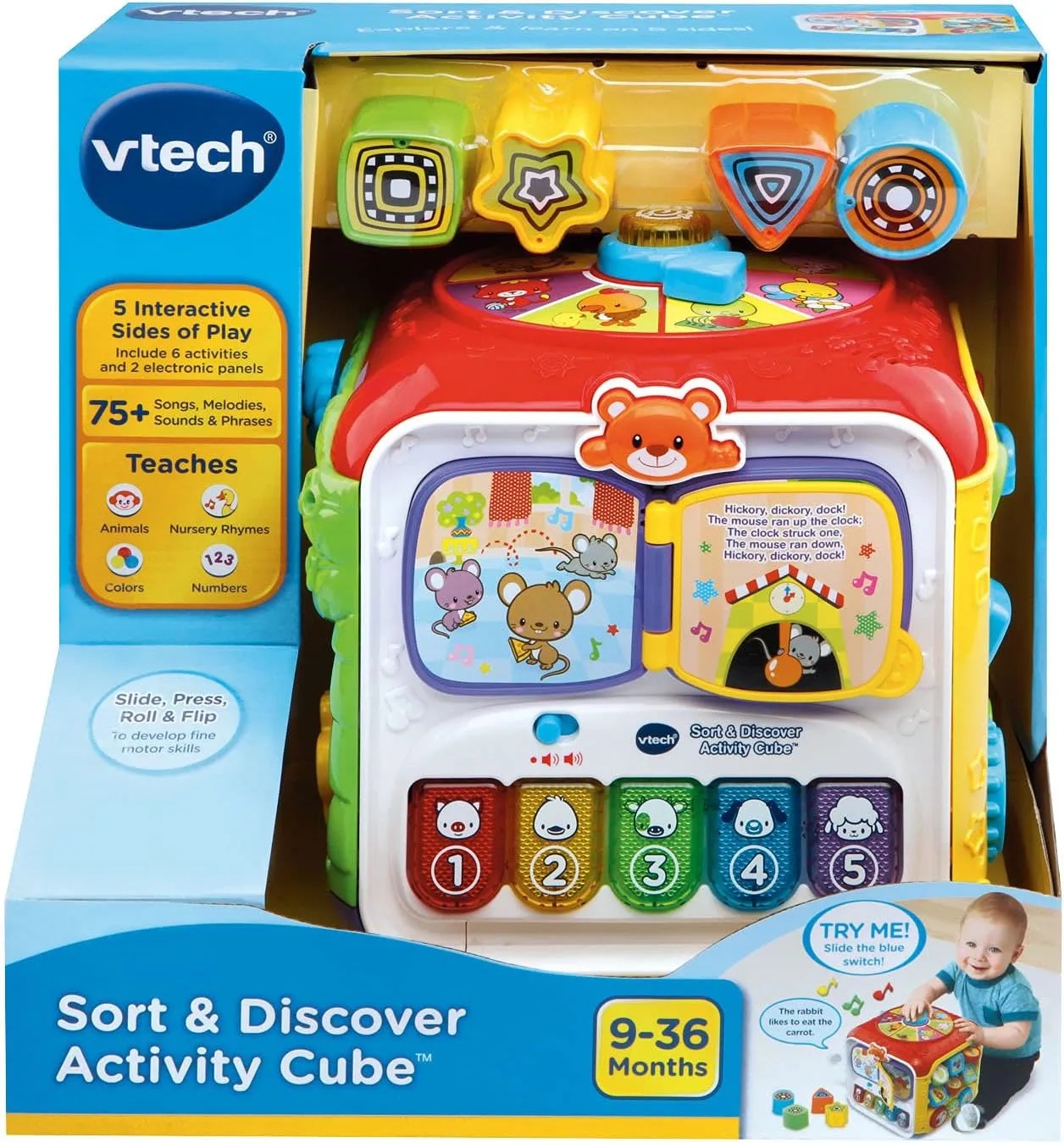 VTech Sort and Discover Activity Cube (Frustration Free Packaging), Red