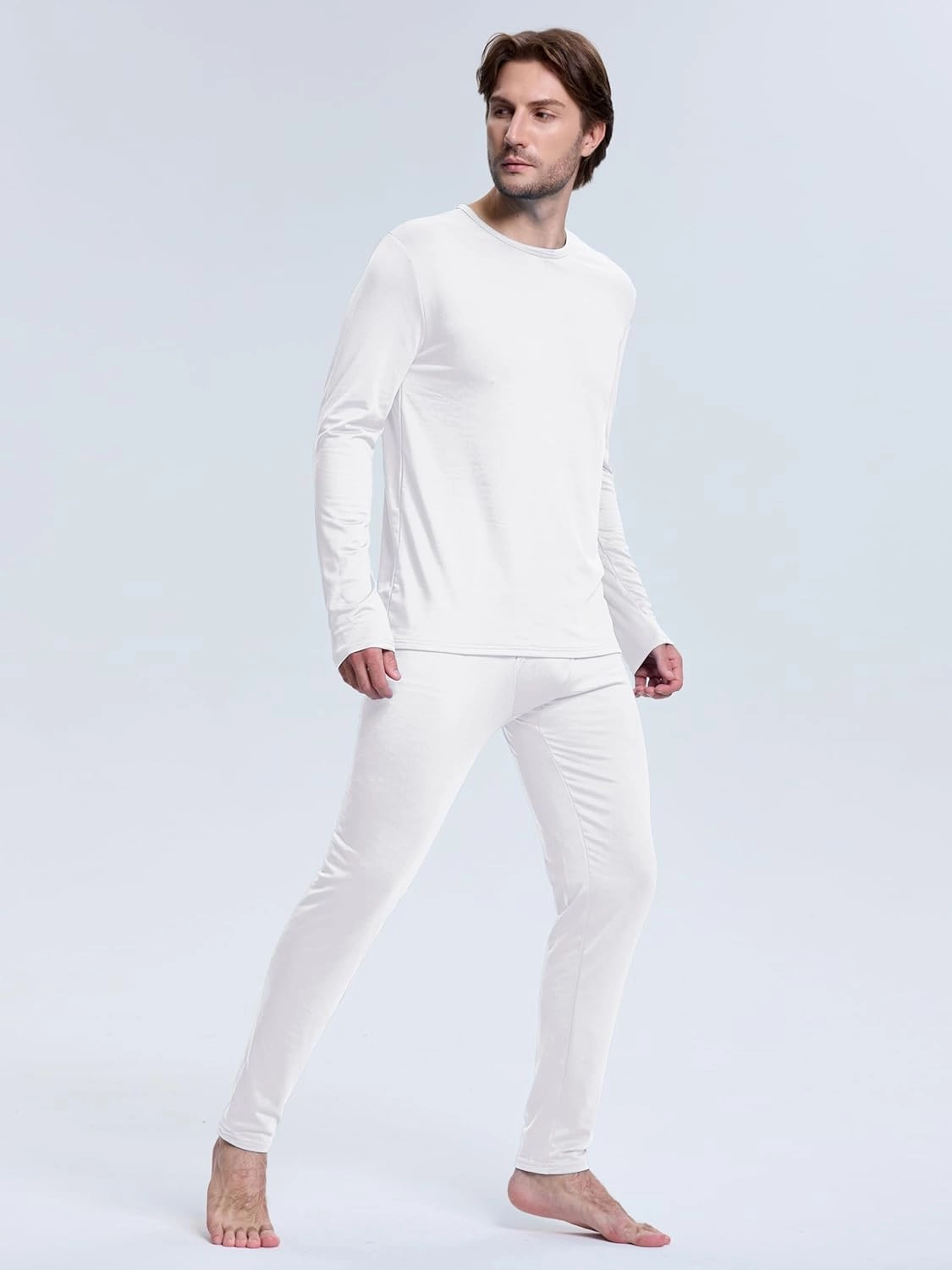 VZV Thermal Underwear for Men Fleece Lined Long Johns for Mens Thermals Top and Bottom Set Soft Base Layer for Winter