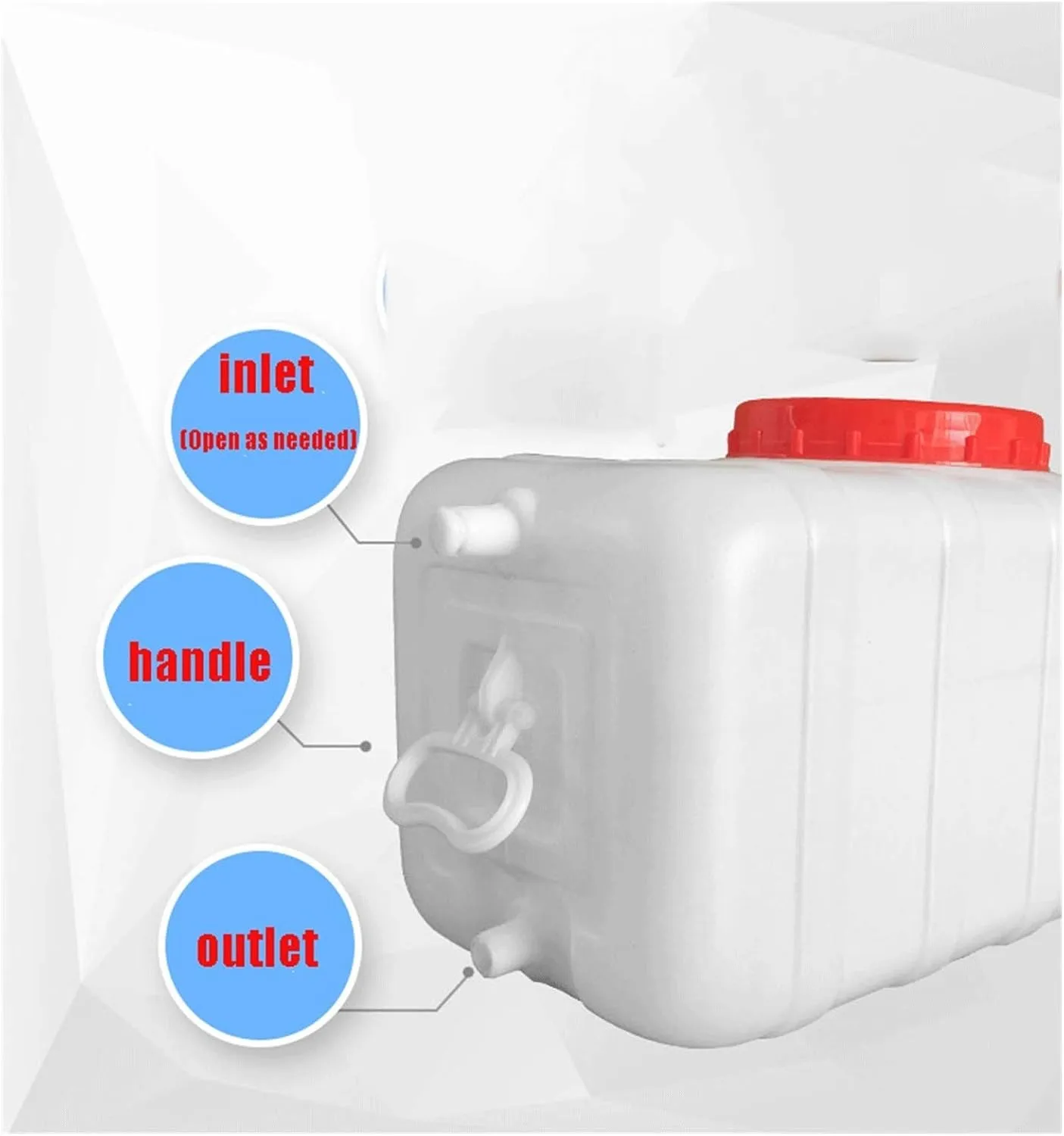 Water Tank Plastic Water Container Drum 60L/80L/120L/150L Water Container Carrier Home Camping Stackable Camping High Capacity Water Storage Water Dispenser Water Jug Bucket for Sport Campin(Size:60L)