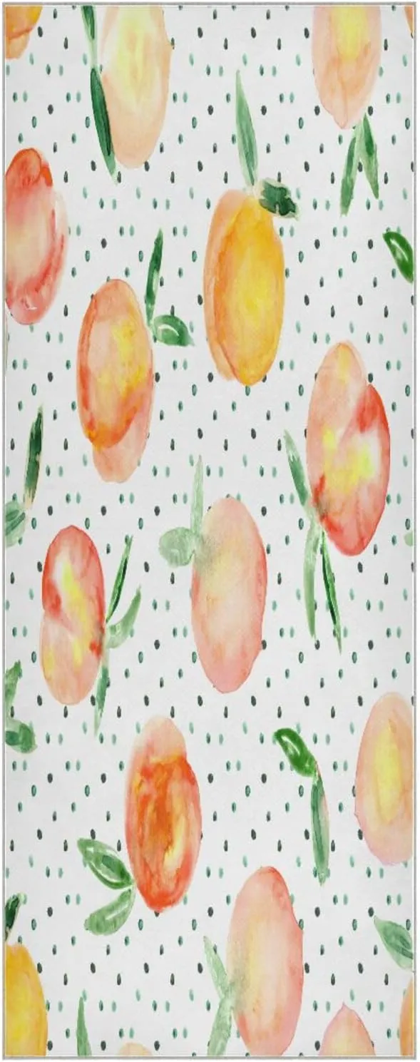 Watercolor Peaches Painted Yoga Towel,Hot Yoga Mat Towel with Grip Dots Sweat Absorbent Non-Slip for Hot Yoga, 24" x72",Soft Yoga Blankets with Travel Bag,Pilates and Workout