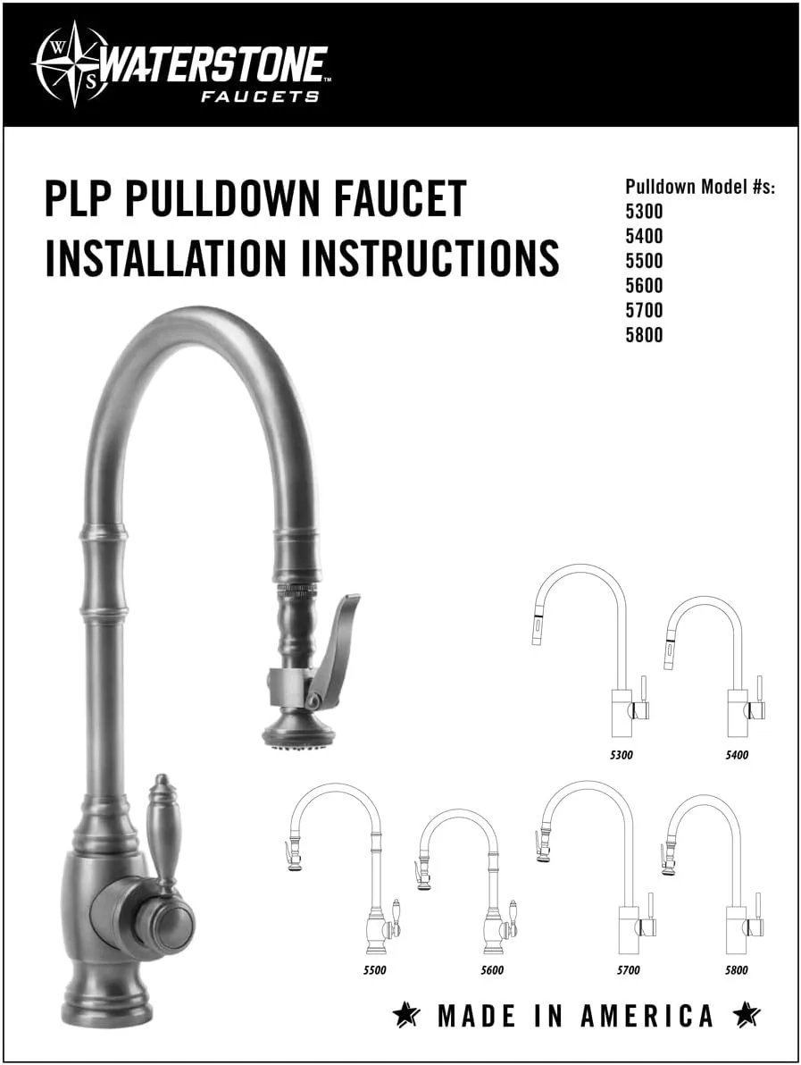 Waterstone 5500-AC Traditional Extended Reach PLP Pull Down Faucet Antique Copper