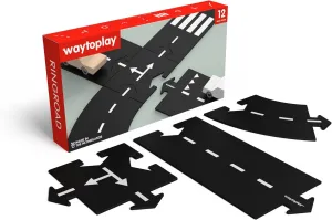 Waytoplay Ringroad, 12 Piece Circuit for Toy Cars - Flexible, Indestructible, and Waterproof - Modular Car Tracks - Made in The Netherlands