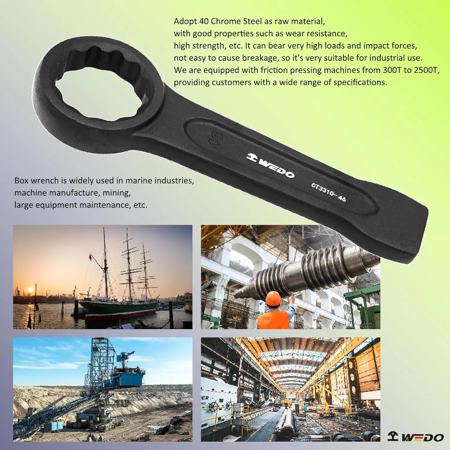 WEDO Striking Box Wrench,17mm Box End Striking Ring Wrench,Length 145mm,One-time Die Forged,Strong Torque,High Strength,Wear Resistance,Black-Spray on Surface,DIN7444 Standard, 40 Chrome Steel